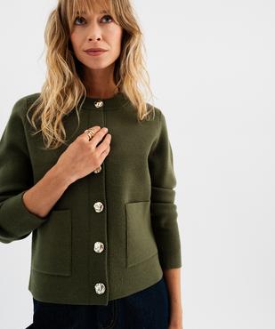 Gilet chic boutons dorés femme vue2 - GEMO(FEMME PAP) - GEMO