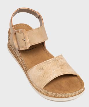 Sandales à talon compensé et scratch légères femme - Emilia Rosa vue5 - EMILIA ROSA - GEMO