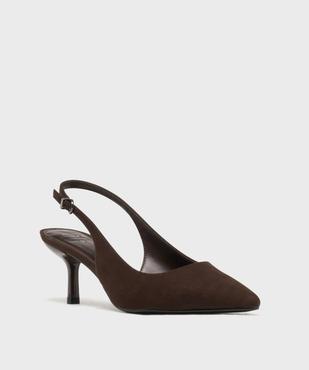 Escarpins slingback à bout pointu et kitten heels femme - Follow Me vue2 - FOLLOW ME - GEMO