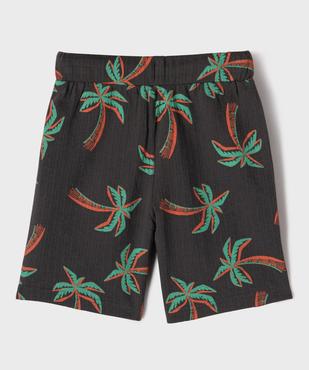 Bermuda en maille texturée à motifs palmiers garçon vue3 - GEMO (ENFANT) - GEMO