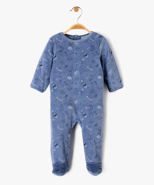 Pyjama bébé à pont-dos en velours à motifs espace vue2 - GEMO(BB COUCHE) - GEMO