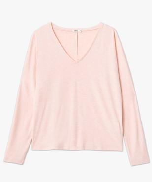 Tee-shirt femme à manches longues en maille scintillante vue4 - GEMO(FEMME PAP) - GEMO