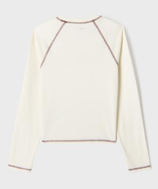 Tee-shirt manches longues coupe courte imprimé fille vue3 - GEMO 4G FILLE - GEMO