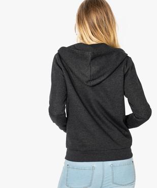 Sweat femme zippé à capuche et motif vue3 - FOLLOW ME - GEMO