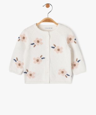 Gilet en maille douce et fleurie bébé fille - LuluCastagnette vue2 - LULUCASTAGNETTE - GEMO