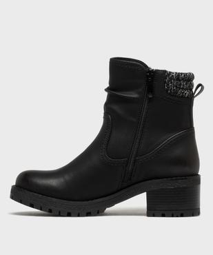 Boots à talon, semelle crantée et col en grosse maille femme vue3 - VALENTINA BALDA - GEMO