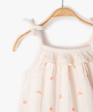Blouse bébé fille sans manches en double gaze imprimée - LuluCastagnette vue2 - LULUCASTAGNETTE - GEMO