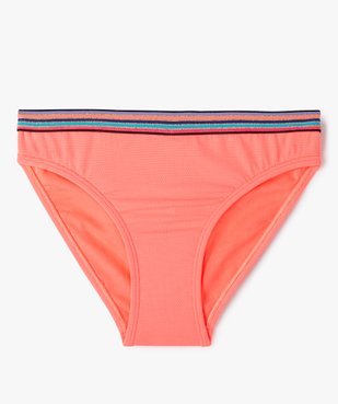 Slip de bain fille avec ceinture multicolore et pailletée vue1 - GEMO (JUNIOR) - GEMO