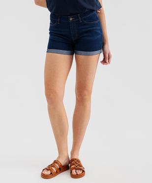 Short en jean stretch avec revers cousus femme vue1 - GEMO(FEMME PAP) - GEMO