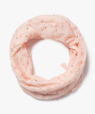 Foulard snood avec motifs licornes et étoiles scintillantes fille vue1 - GEMO 4G FILLE - GEMO