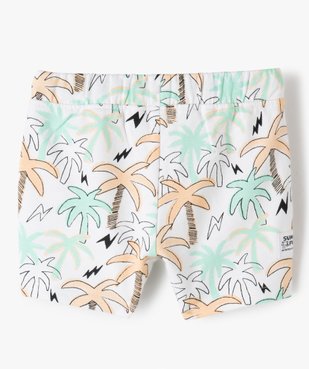 Bermuda bébé garçon en jersey imprimé palmiers à taille élastiquée vue3 - GEMO(BEBE DEBT) - GEMO