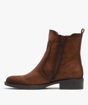 Boots femme fourrées style Chelsea en suédine vue3 - GEMO (CASUAL) - GEMO