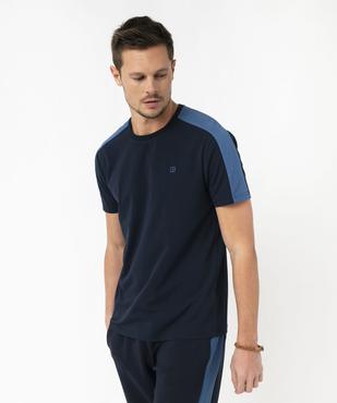 Tee-shirt manches courtes contrastantes homme vue5 - GEMO (HOMME) - GEMO