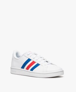 Baskets homme à lacets bandes bicolores - Adidas Grand Court Base vue2 - ADIDAS - GEMO