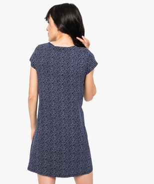 Chemise de nuit imprimée à manches courtes femme vue3 - GEMO 4G FEMME - GEMO
