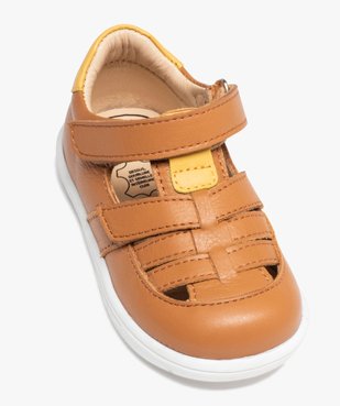Sandales bébé garçon en cuir avec brides ajourées et à scratch - NA! vue5 - NA! - GEMO