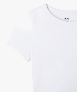 Tee-shirt manches courtes avec épaules dénudées fille vue2 - GEMO 4G FILLE - GEMO