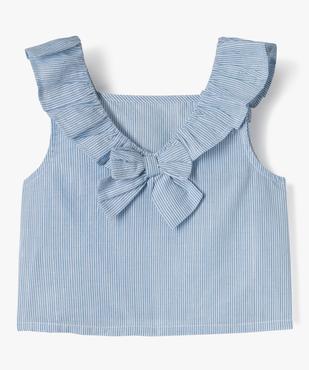 Blouse à volants à rayures pailletées fille - LuluCastagnette vue2 - LULU CASTAGNETTE GEMO FOR GOOD - GEMO