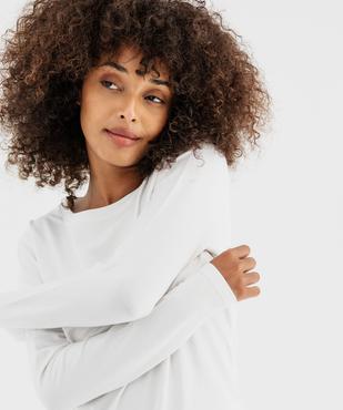 Tee-shirt thermique à manches longues et col rond femme vue2 - GEMO(HOMWR FEM) - GEMO