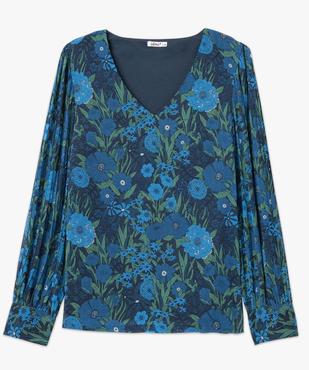 Blouse femme imprimée à manches longues plissées vue4 - GEMO(FEMME PAP) - GEMO
