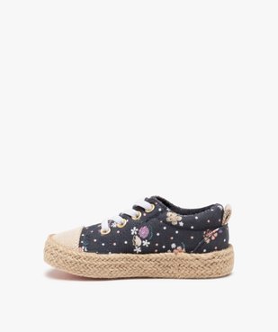 Tennis bébé fille en toile et semelle en cordelette vue3 - GEMO 4G BEBE - GEMO