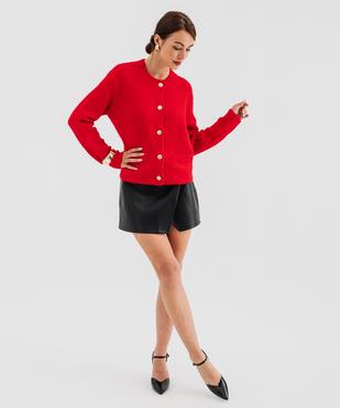 Jupe courte portefeuille en cuir imitation femme vue5 - GEMO(FEMME PAP) - GEMO