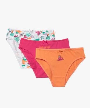Culottes en coton stretch motifs jungle fille (lot de 3) vue1 - GEMO 4G FILLE - GEMO