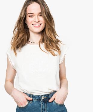 Blouse brodée à manches courtes vue2 - GEMO(FEMME PAP) - GEMO