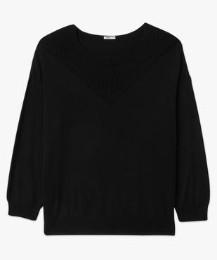 Pull en fine maille à encolure ajourée fantaisie femme grande taille vue4 - GEMO (G TAILLE) - GEMO