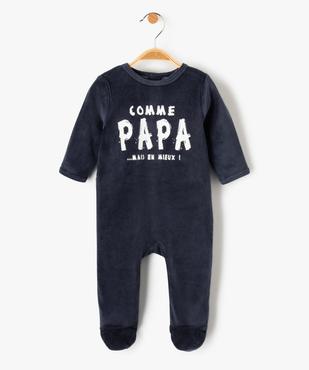Pyjama bébé en velours imprimé avec ouverture pont-dos vue1 - PREMIER PRIX BY GEMO - GEMO