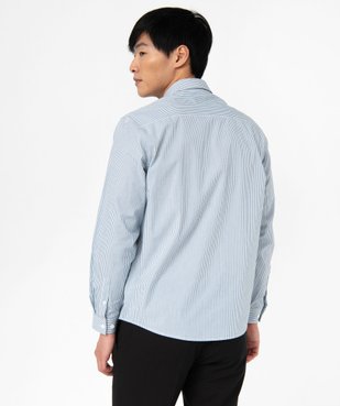 Chemise manches longues à rayures en coton homme vue3 - GEMO (HOMME) - GEMO
