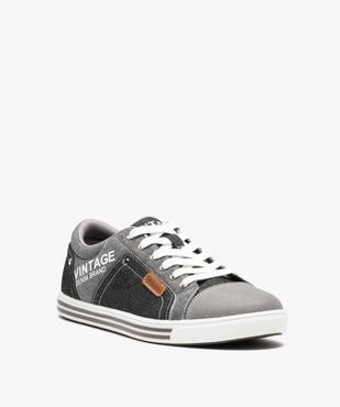 Baskets homme casual en toile imitation denim vue2 - GEMO (CASUAL) - GEMO