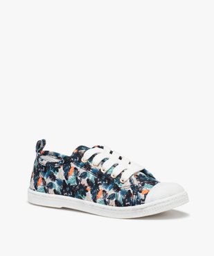 Baskets fille en toile à bout renforcé fermeture lacets vue2 - GEMO (ENFANT) - GEMO