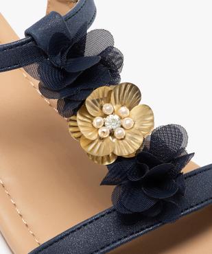 Sandales filles à talon plat et fleurs en tulle vue6 - GEMO (ENFANT) - GEMO