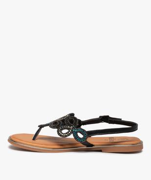 Sandales femme à entre-doigts ajourées à strass vue3 - GEMO (CASUAL) - GEMO