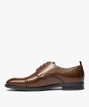 Derby dessus cuir à bout droit homme - Tanéo vue3 - TANEO - GEMO