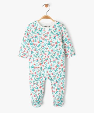 Pyjama dors-bien imprimé avec fermeture zippée devant bébé fille vue1 - GEMO 4G BEBE - GEMO