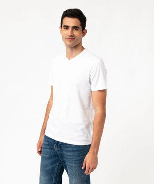Tee-shirt à manches courtes et col V homme vue1 - GEMO 4G HOMME - GEMO