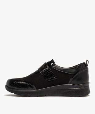 Derbies femme confort à semelle compensée et à détails vernis effet croco vue3 - G'FLEX - GEMO