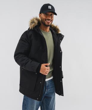 Doudoune matelassée déperlante avec capuche bordée de fourrure imitation homme vue1 - GEMO (HOMME) - GEMO