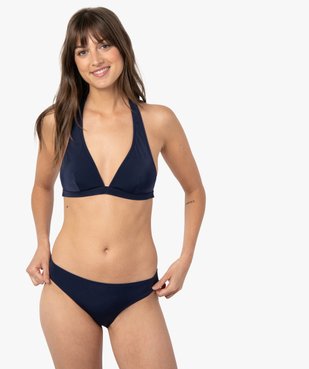 Haut de maillot de bain femme triangle uni vue3 - GEMO (PLAGE) - GEMO