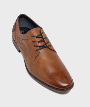Derbies bicolores à détails texturés homme vue6 - MARIO BALDANO - GEMO