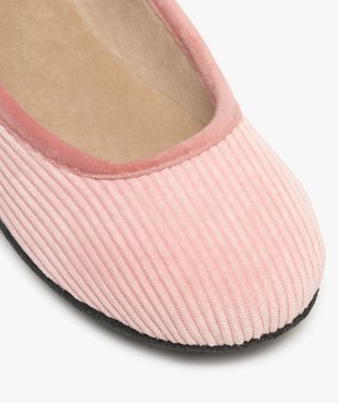 Chaussons ballerines en velours côtelé femme vue6 - G'FLEX - GEMO