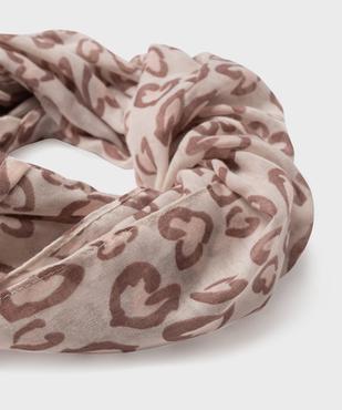 Foulard tour de cou à motifs coeurs fille vue2 - GEMO 4G FILLE - GEMO