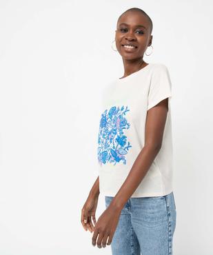Tee-shirt femme à manches courtes avec motif XXL vue1 - GEMO(FEMME PAP) - GEMO