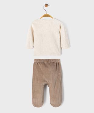 Pyjama 2 pièces en velours ouverture devant bébé garçon vue4 - GEMO 4G BEBE - GEMO