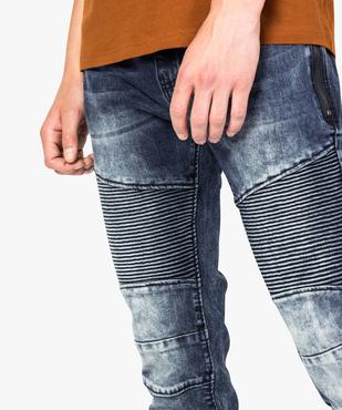 Jean délavé avec surpiqures aux cuisses vue2 - GEMO (HOMME) - GEMO