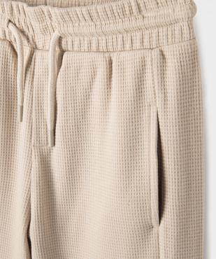 Bermuda en maille nid d'abeille 100% coton garçon vue2 - GEMO (JUNIOR) - GEMO
