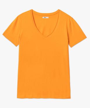 Tee-shirt à manches courtes avec col V roulotté femme vue4 - GEMO(FEMME PAP) - GEMO