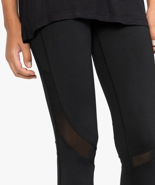 Leggings de sport femme avec bandes texturées et résille vue2 - GEMO(FEMME PAP) - GEMO